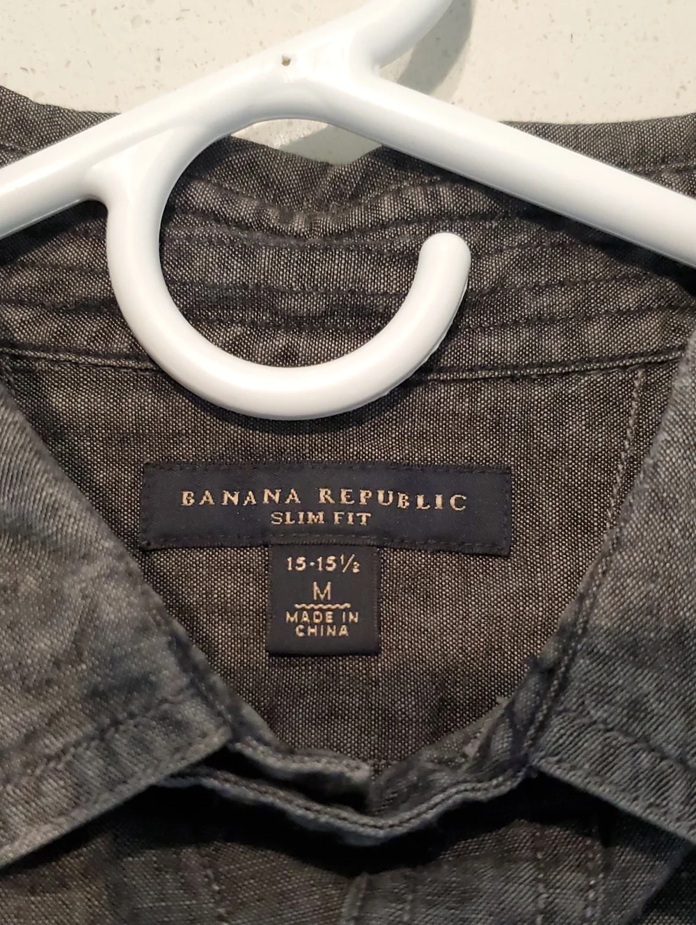 Banana Republic Slim Fit Gray Men's Button-Up Shirt